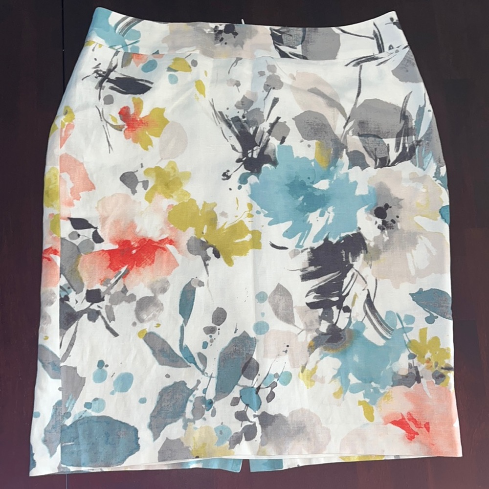 Jones & Co lined linen skirt